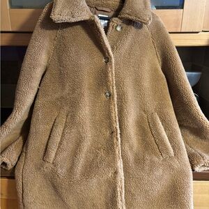 GAP Women's Teddy Coat in Camel Brown